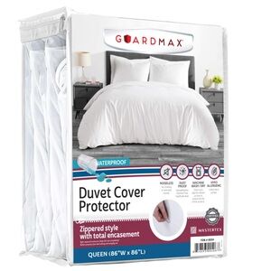 Waterproof Duvet Cover Protector-White-QUEEN SIZE